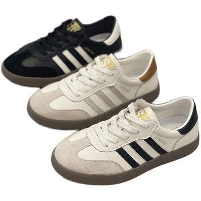 休闲时尚平底圆头阿甘小白鞋