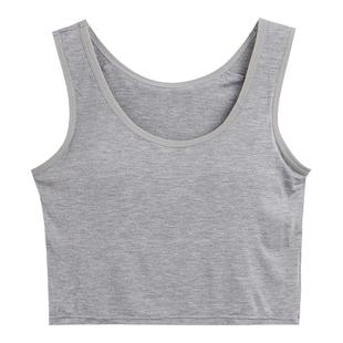 莫代尔短款吊带冰丝背心内衣女带胸垫一体式睡衣女夏薄款免穿文胸