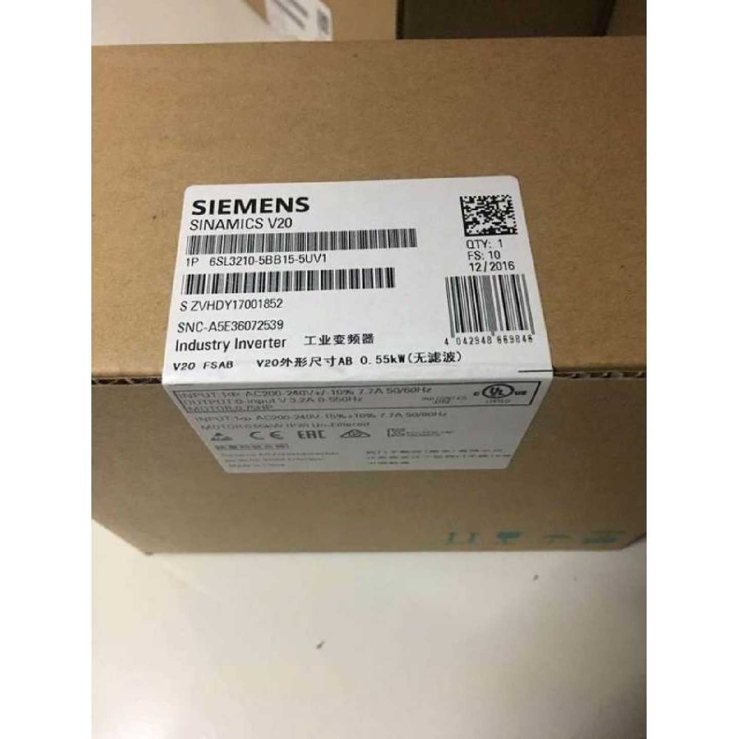 议价6SL3210-5BB15-5UV1西门子V20变频器0.55KW原装6SL32105BB155