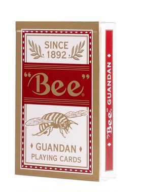 Bee小蜜蜂扑克牌掼蛋竞技比赛专用进口细长黑芯布纹高档扑克牌