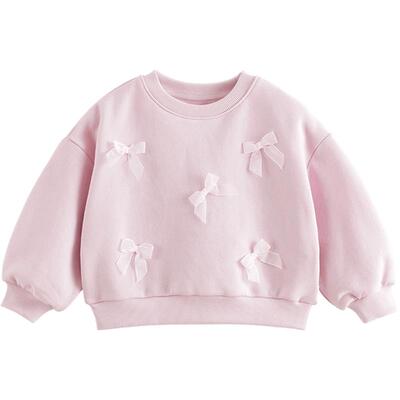 马克珍妮女童软糯甜美小蝴蝶卫衣 宝宝上衣2026年春装新款250220