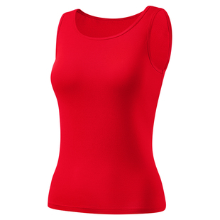 松山棉店轻薄背心棉莫男女红色本命新婚马年保暖吊带打底春秋季