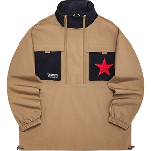 无畏伴生皮肤鸿星尔克冬季中国鸿男女国潮复古情侣星星风衣