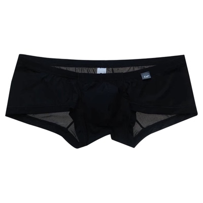 U＆I性感内裤男生微透薄冰丝个性低腰透气修身凹凸红色小平角裤头