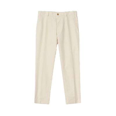 高伸缩斜纹男士休闲长裤