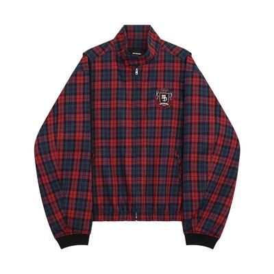 WE11DONE26春季新品男女同款经典格纹哈灵顿夹克时尚潮流