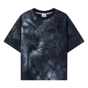 漫画家【扎染霓虹熊】儿童T恤夏新品扎染镭射HOHO熊表情T