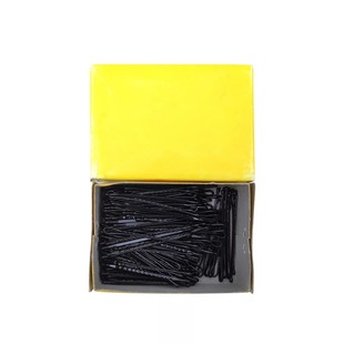 品质款黑色发夹钢夹盘发金属烤漆发饰U型夹发卡平直波纹一字夹