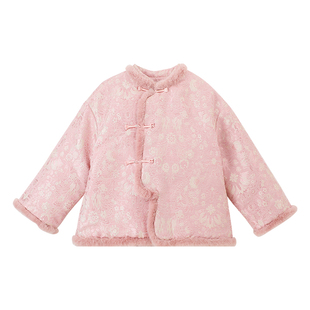 布丁哈鲁冬装女童童装外套2026秋冬季新款儿童温婉新中式马甲