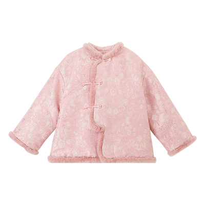 布丁哈鲁冬装女童童装外套2025秋冬季新款儿童温婉新中式马甲