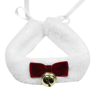 毛绒项圈圣诞节项链锁骨丝绒链铃铛蝴蝶结酒红少女性感脖圈