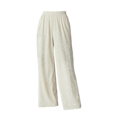 朝峰春丝绒保暖高垂坠女休闲裤