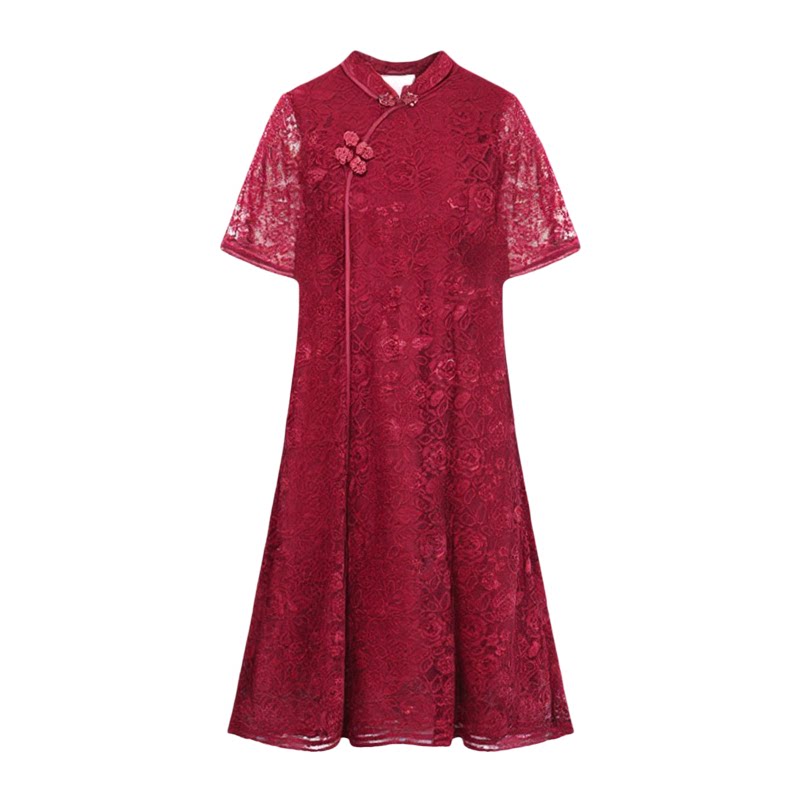年轻气质喜妈妈婚宴礼服高级中袖