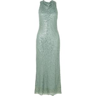 Rebecca Vallance春夏女士露背带缀饰金属感网布连衣裙