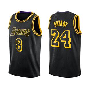 湖人队科比纪念款前8后24号球衣黑曼巴篮球服詹姆斯上身篮球背心