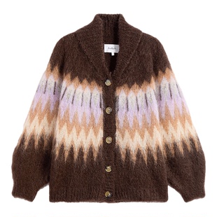 【季末6折】[臻奢系列]bash冬季费尔岛浪潮针织开衫上衣1H25FARL