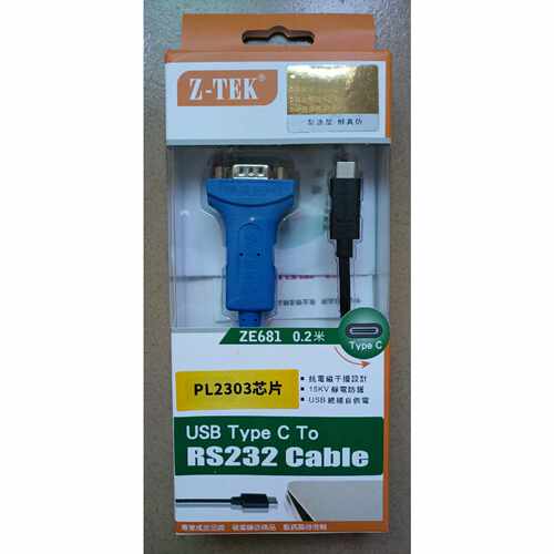 Z-TEK力特 Type C to RS232串口线 USB