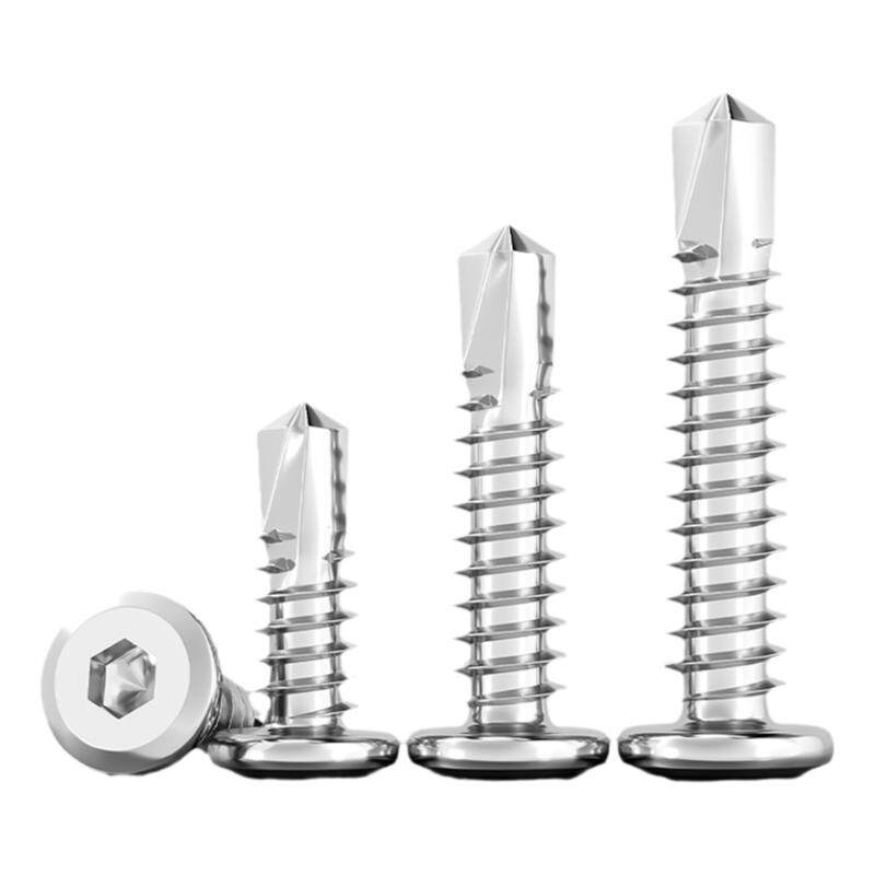 平头内六角钻尾螺丝410不锈钢倒边自攻自钻燕尾螺钉护栏专用M5M6