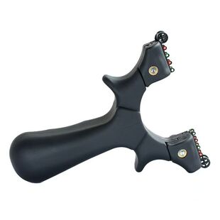 新款免绑快压扁皮弹弓器户外高精准竞技带瞄准树脂超凡追龙弹弓