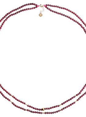 心斋堂石榴石紫牙乌项链