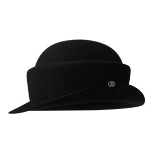 纯羊毛名媛风小礼帽女生优雅气质圆顶盆帽富家千金感毛毡渔夫帽子