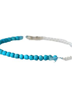 波西米亚天然绿松石纯银手链精致