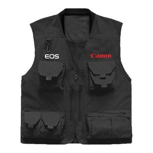 佳能摄影多功能马甲男定制大口袋户外防水速干专业摄像师背心马夹