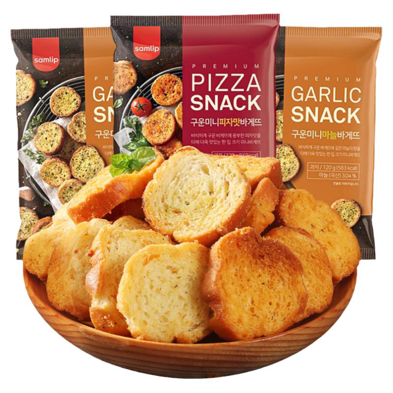 韩国三立samlip面包干片蒜蓉蒜香法式饼干进口儿童零食品休闲礼物