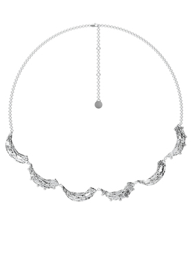 初印925银水波纹玛瑙珠珠锁骨链