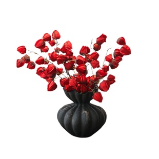 法式复古花瓶高级感黑白色陶瓷插花器大号荷花瓶客厅餐桌装饰摆件