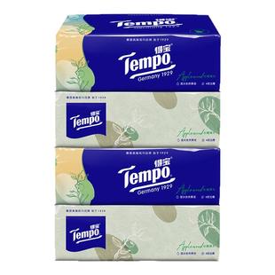 Tempo得宝纸巾抽纸4层90抽4包餐巾纸得宝杉青果木有香 新旧随机