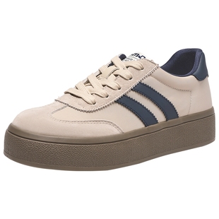 热风红色德训鞋女款2025年冬新款新年厚底休闲鞋增高软底女鞋子