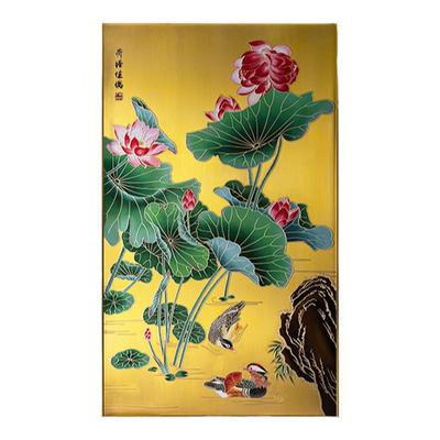 朱炳仁铜荷塘佳偶壁画