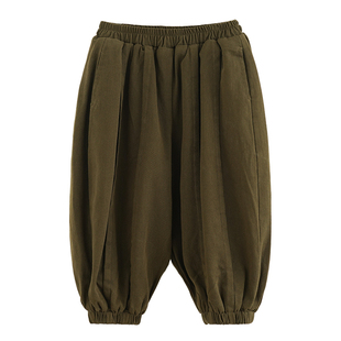 砚台家女童纯棉灯笼裤秋冬新款儿童森系休闲裤宝宝加绒裤童装裤子