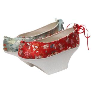 古装清宫花盆底鞋女清朝满族格格旗鞋元宝底清代贵妃莲花戏曲布鞋