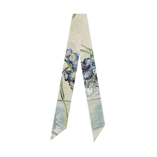 梵高油画花康乃馨玻璃飘带丝带百搭长条窄丝巾发带编发绕包绕耳机