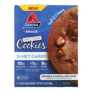 Atkins蛋白质饼干片零食高蛋白低糖健身饱腹代餐办公室健康点心解
