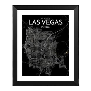 拉斯维加斯市线描相框家居照片墙酒吧装饰画篮球球迷礼品酒店壁画