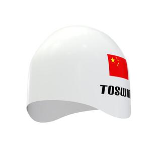 TOSWIM拓胜钢盔比赛无皱泳帽加大长发防水专业竞技多国国旗游泳帽