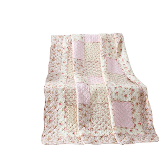 外贸美式双面全棉拼布单件高档韩国床盖2025新款纯棉四季通用床单