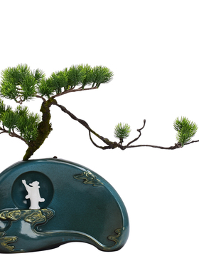 古典风陶瓷仿真花艺酒柜装饰品