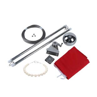 304户外旗杆外置双杆手摇升降杆配件全套配钢丝绳红旗套杆手摇杆