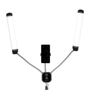 50W双臂灯LED双头补光灯直播拍照摄影主播专用拍摄打光灯室内直播间桌面专业面光灯颈纹灯美容纹绣纹眉美颜灯