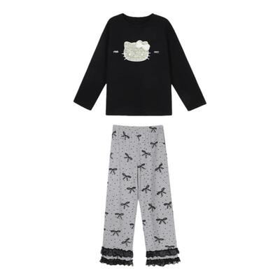 馨帮帮Homedress蝴蝶结波点睡衣