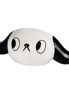 辰天陶瓷黑白小狗狗摆件定制