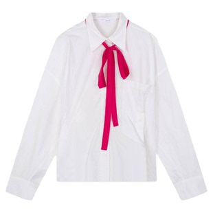 pushBUTTON春季休闲女士设计感领带衬衫衬衣银泰百货 301604