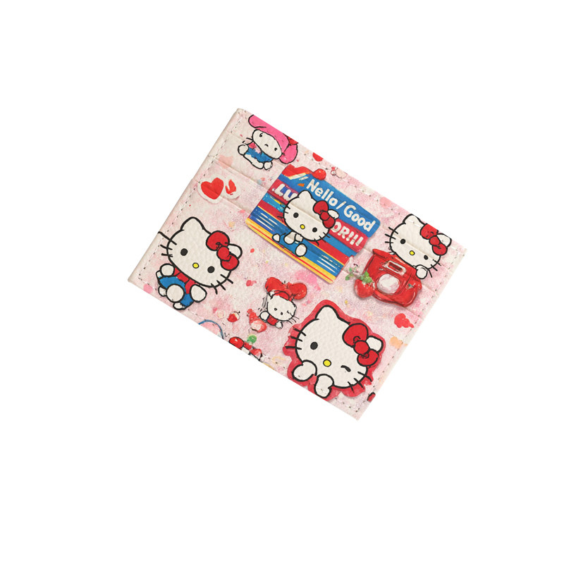 HEllokitty猫卡包女士超薄大容量牛皮卡片包可爱真皮简约公交卡套