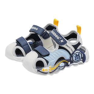 巴布豆童鞋男童带灯鞋夏凉儿童闪灯鞋2025新款夏季包头鞋女学步鞋