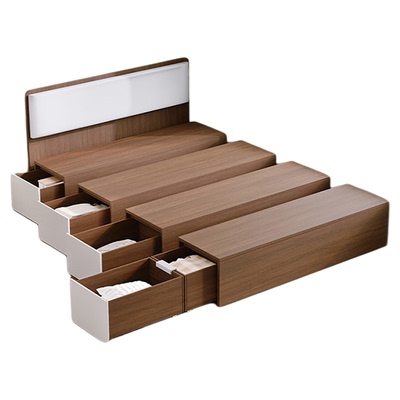 定制日式榻榻米床组合储物柜1.2米m单人床便捷实用型滑轮抽屉款床