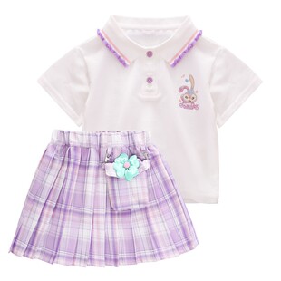 女童夏装格子裙2026新款洋气网红夏季小女孩学院风jk套装公主裙子